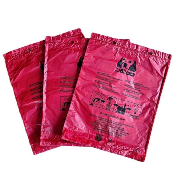 BELLOO Hundekotbeutel ROT EXTRABREIT - 100er Block